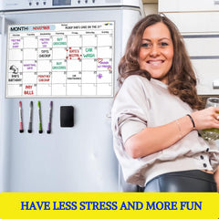 Magnetic Dry Erase Calendar For Fridge Monthly Board Calendar For Refrigerator