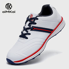 OiMKoi PLUS SIZE Men's Solid Non slip Golf Shoes Professional Shock Absorption