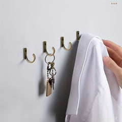 10pcs Small Coat Hooks Bronze Single Hooks With Screws