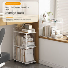 Floor Book Storage Rack With Movable Bookshelf