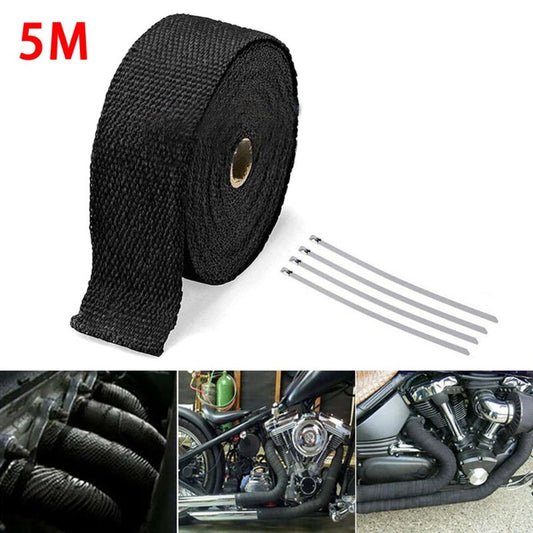 5M Fiberglass Heat Shield Motorcycle Exhaust Wrap Tape Kit