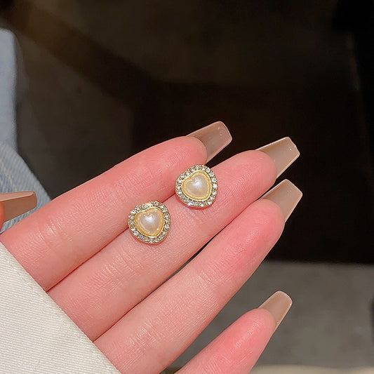Faux Pearl Diamond Earrings for Women
