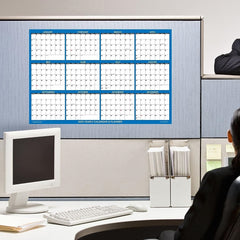 2pcs Dry Erase Wall Calendar 12 Month Annual Yearly Planner Reversible Navy