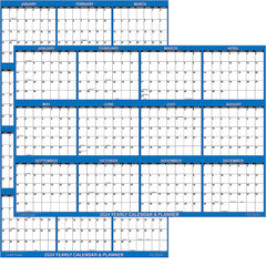 2pcs Dry Erase Wall Calendar 12 Month Annual Yearly Planner Reversible Navy