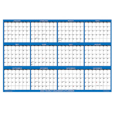 2pcs Dry Erase Wall Calendar 12 Month Annual Yearly Planner Reversible Navy