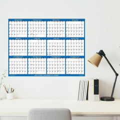 2pcs Dry Erase Wall Calendar 12 Month Annual Yearly Planner Reversible Navy