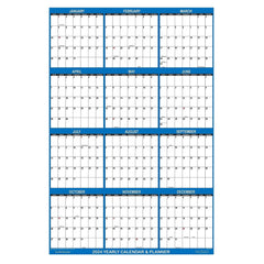 2pcs Dry Erase Wall Calendar 12 Month Annual Yearly Planner Reversible Navy