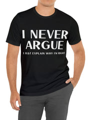 Men's Letter Print T shirt Crew Neck Tee