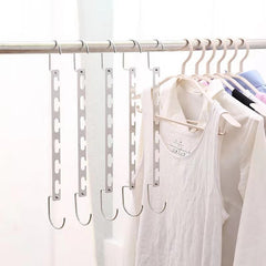 6 Hole Magic Folding Clothes Hanger Stainless Steel Anti Slip Bracket