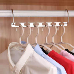 6 Hole Magic Folding Clothes Hanger Stainless Steel Anti Slip Bracket