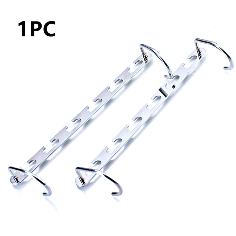 6 Hole Magic Folding Clothes Hanger Stainless Steel Anti Slip Bracket