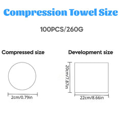 100pcs Mini Compressed Towel Disposable Face Towel Portable Camping Towel
