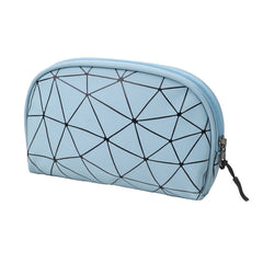 PU Geometric Pattern Makeup Bag For Women Travel Toiletries Storage