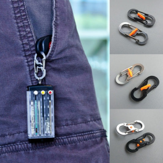 3pcs Metal Keychain Lock S-shaped Buckle Camping Hiking