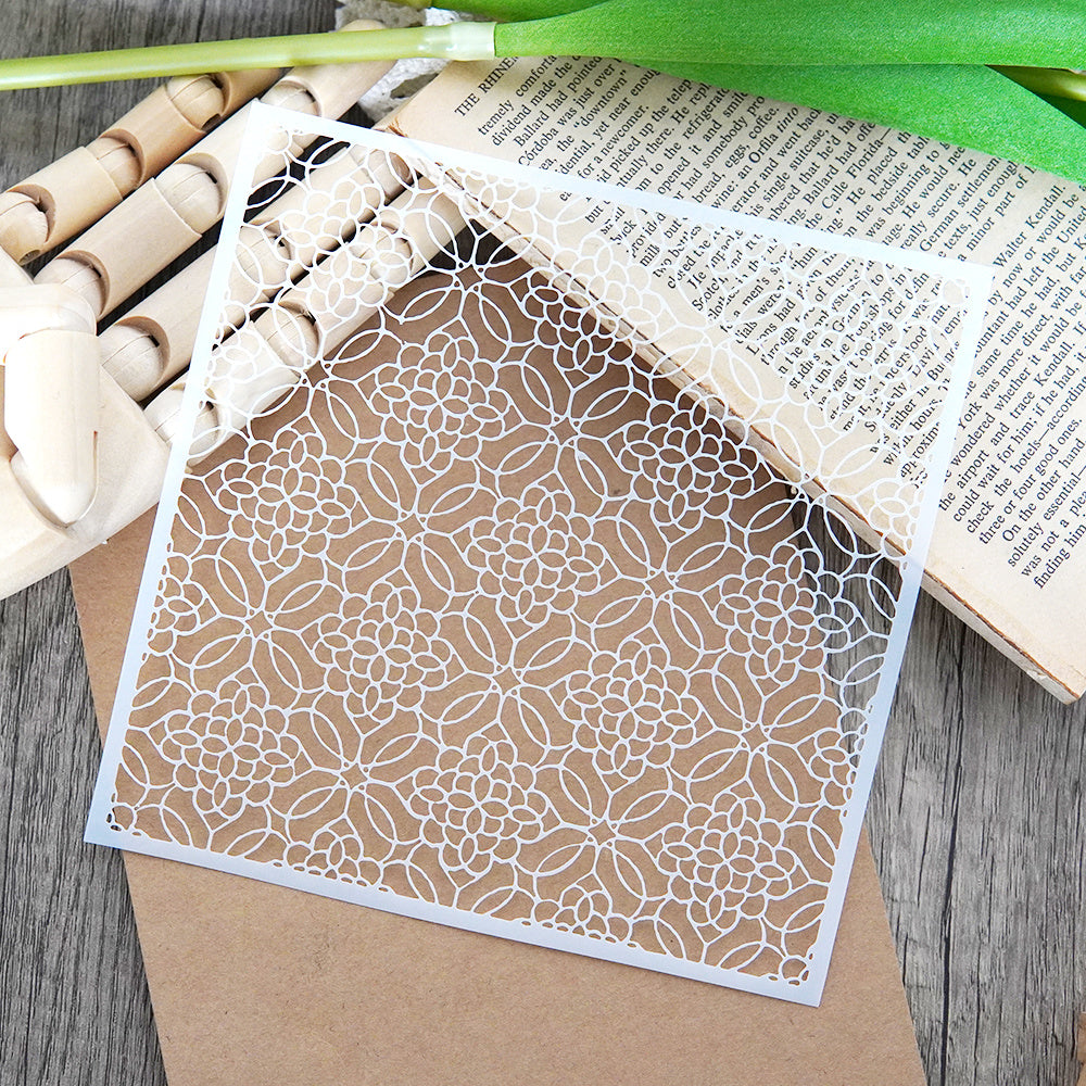 Vintage Symmetrical Flowers DIY Stencil For Painting