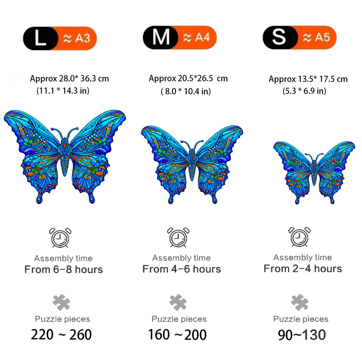 Colorful Butterfly Wooden Jigsaw Puzzles For Adults Kids