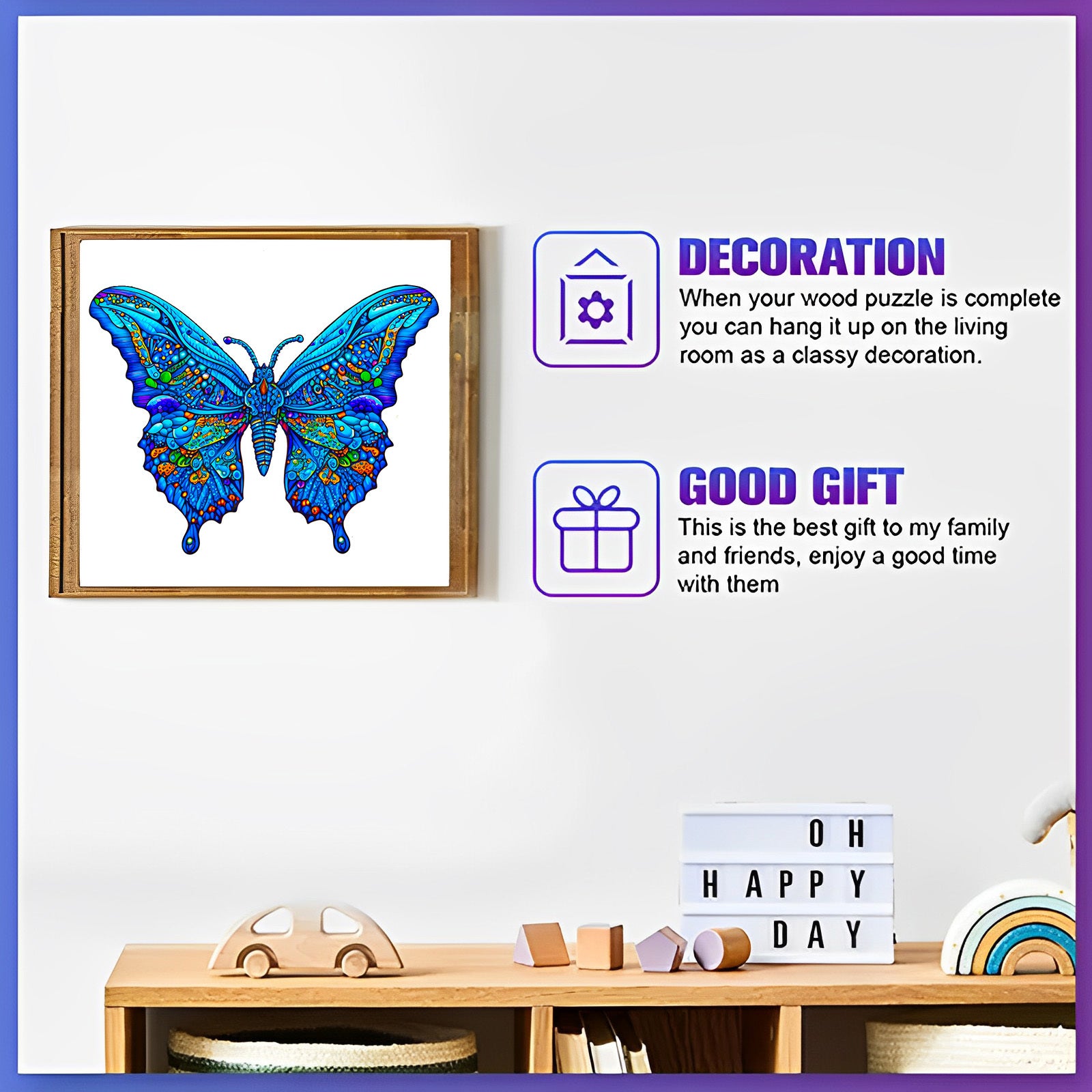 Colorful Butterfly Wooden Jigsaw Puzzles For Adults Kids