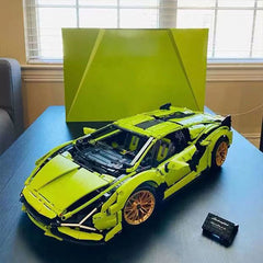 Green Car Building Block Bricks Toy for Adults Kids