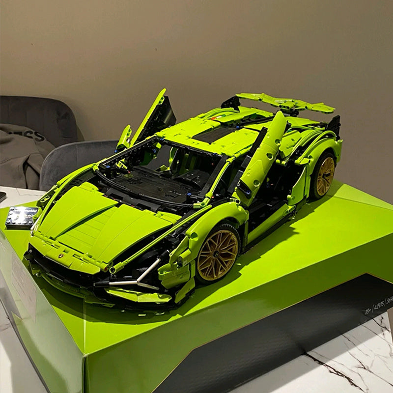 Green Car Building Block Bricks Toy for Adults Kids