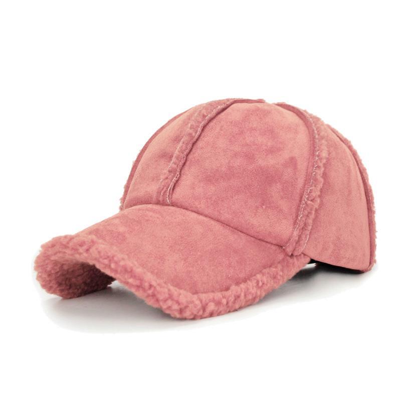 Velvet Baseball Cap Warm Thick Plush Peaked Cap