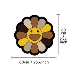 1100g Smiley Flower Pattern Rug Colorful Sunflower Floor Mat