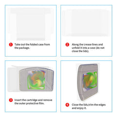 10 Pcs Clear Case Sleeve For N64 Games Cartridge Protector 0 3 MM Thick