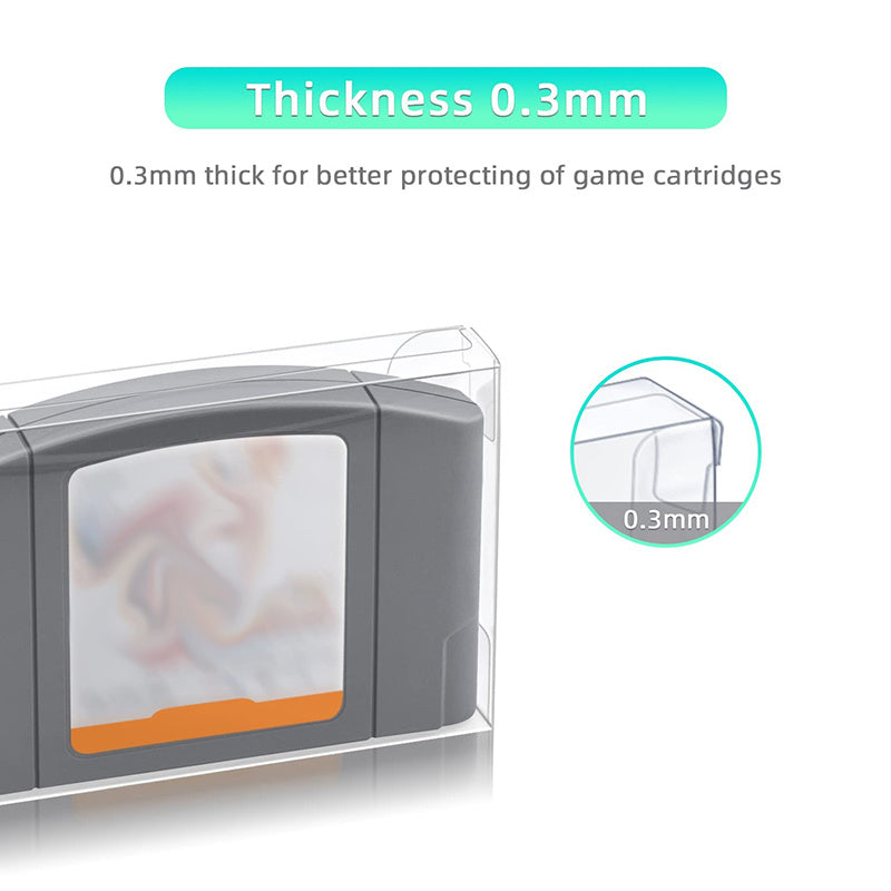 10 Pcs Clear Case Sleeve For N64 Games Cartridge Protector 0 3 MM Thick