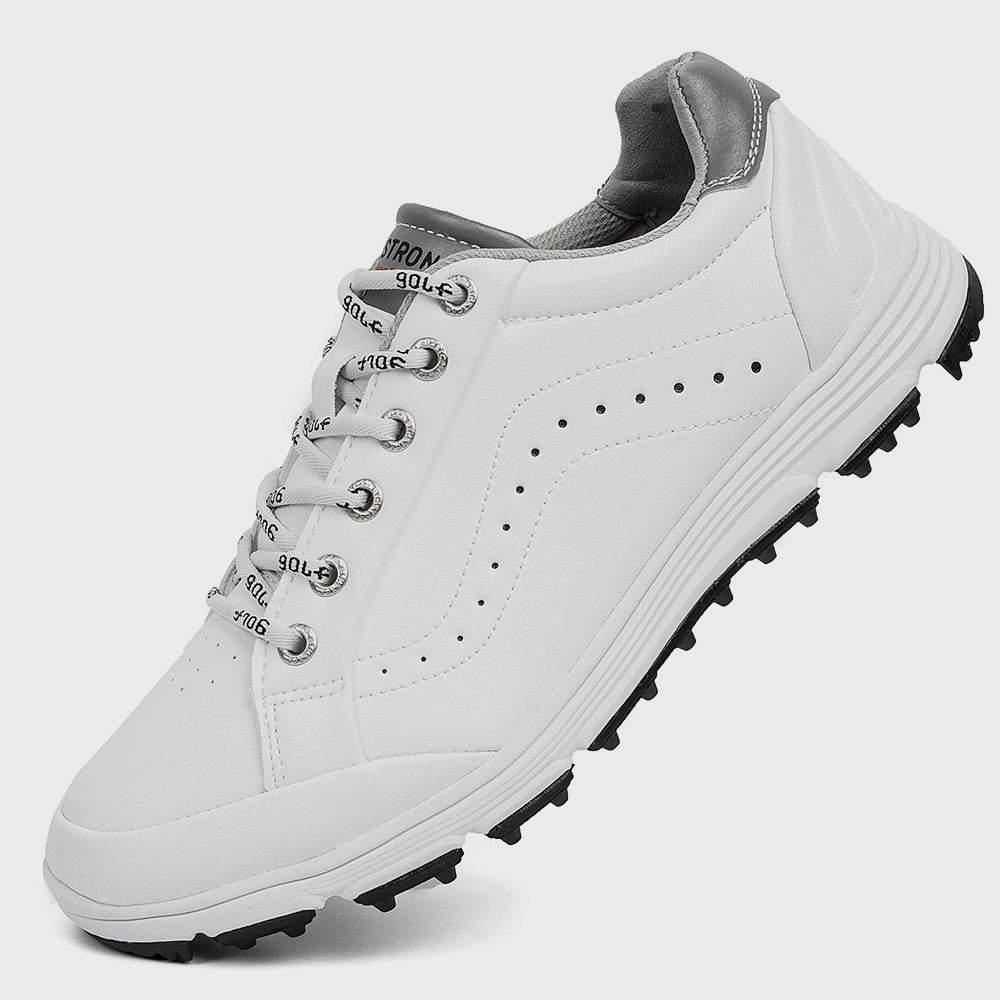 UOFEIY PLUS SIZE Men's Solid Golf Shoes with Spikes