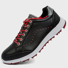 UOFEIY PLUS SIZE Men's Solid Golf Shoes with Spikes