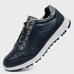 UOFEIY PLUS SIZE Men's Solid Golf Shoes with Spikes