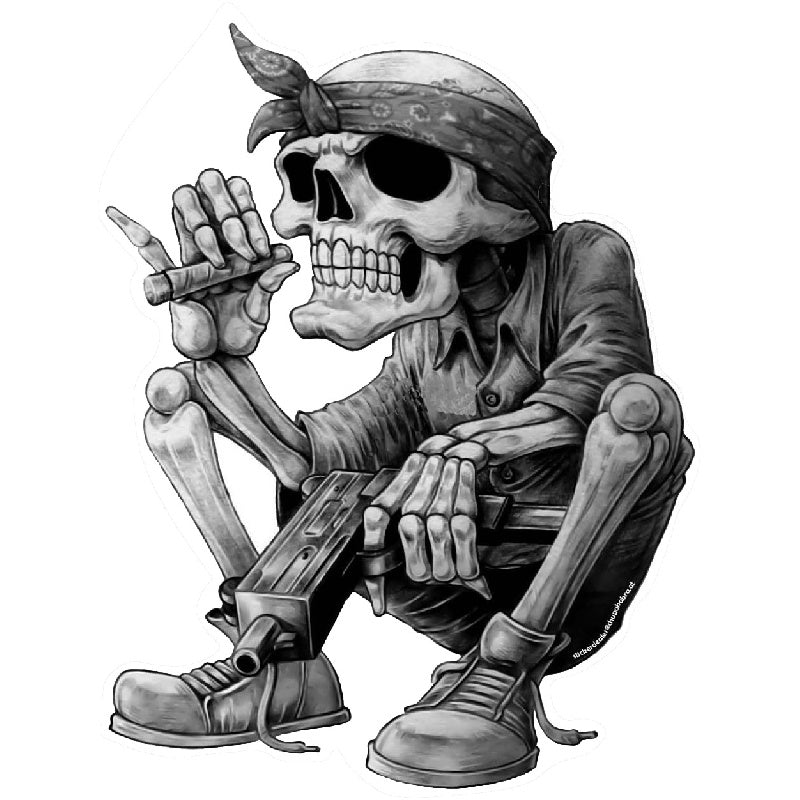 Skull Rapper Bandana Cigar Car Sticker – CRAZE