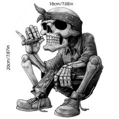 Skull Rapper Bandana Cigar Car Sticker