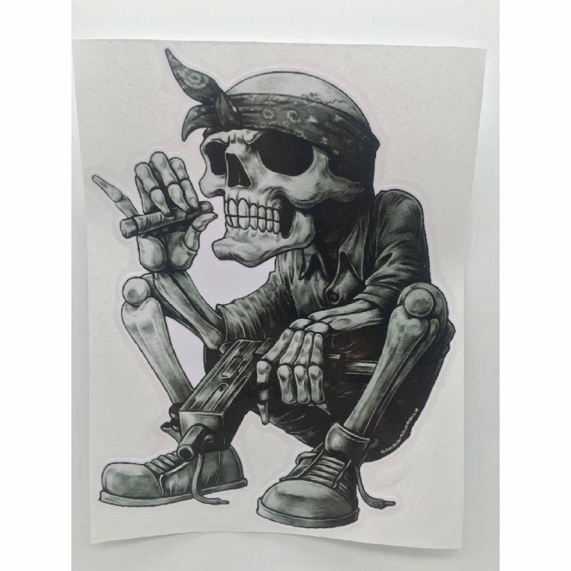 Skull Rapper Bandana Cigar Car Sticker