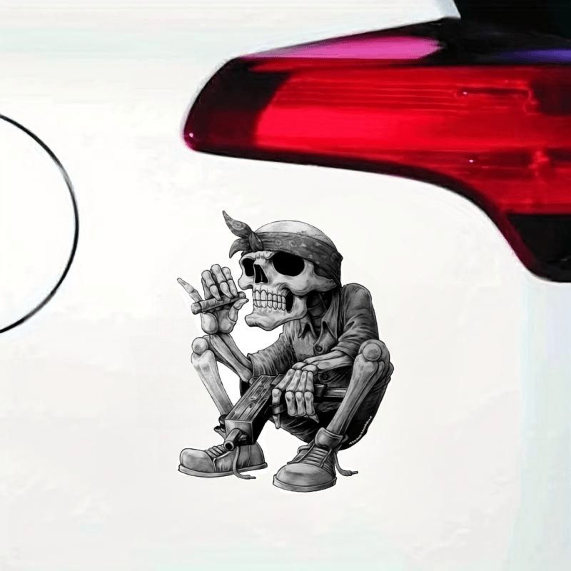 Skull Rapper Bandana Cigar Car Sticker