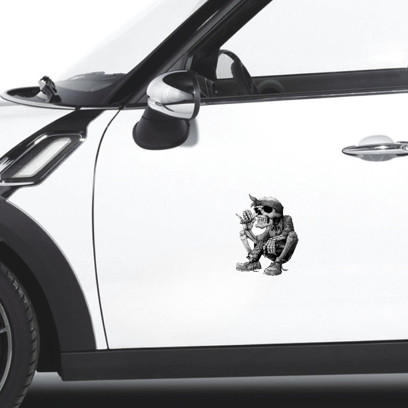 Skull Rapper Bandana Cigar Car Sticker
