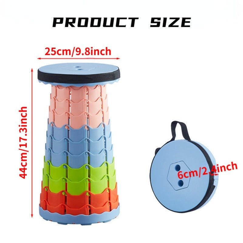 Outdoor Retractable Folding Stool Portable for Camping Hiking BBQ
