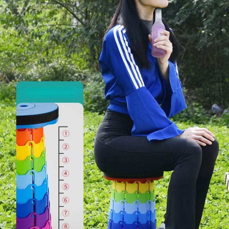 Outdoor Retractable Folding Stool Portable for Camping Hiking BBQ