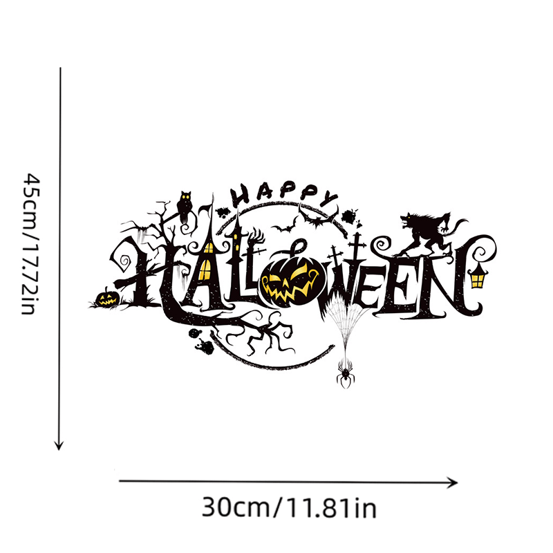 Halloween Decoration Sticker Horror PVC Window Glass Sticker Waterproof