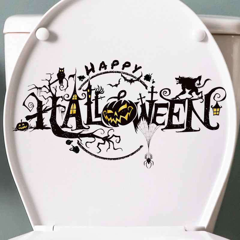 Halloween Decoration Sticker Horror PVC Window Glass Sticker Waterproof