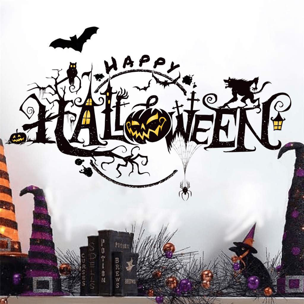 Halloween Decoration Sticker Horror PVC Window Glass Sticker Waterproof