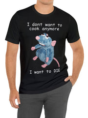 Men's Funny Animals Print Tee Comfy Crew Neck Shirt
