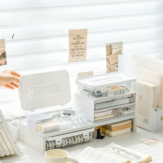 Desktop Storage Box Stationery Journal Accessories Organizer