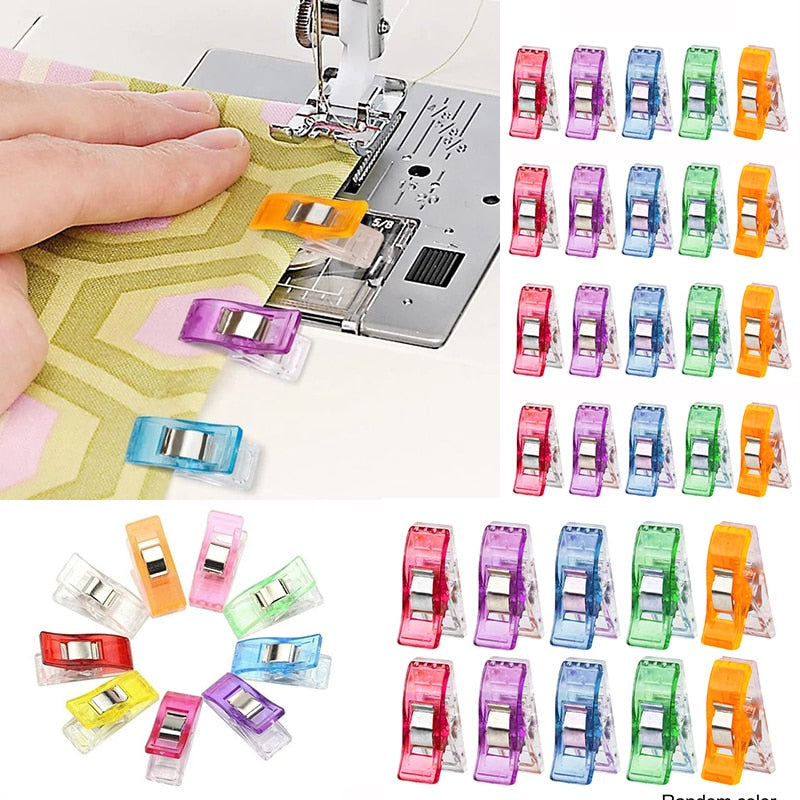 50pcs Sewing Clips Multicolor Plastic Craft Safety Clothing Binding Clips