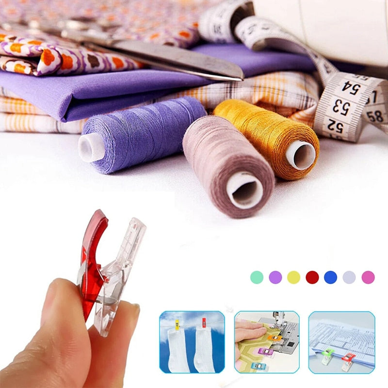 50pcs Sewing Clips Multicolor Plastic Craft Safety Clothing Binding Clips
