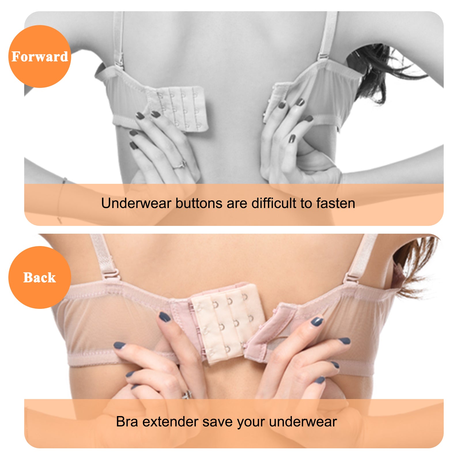 10pcs 4 Hooks Bra Extenders Adjustable Band Buckle