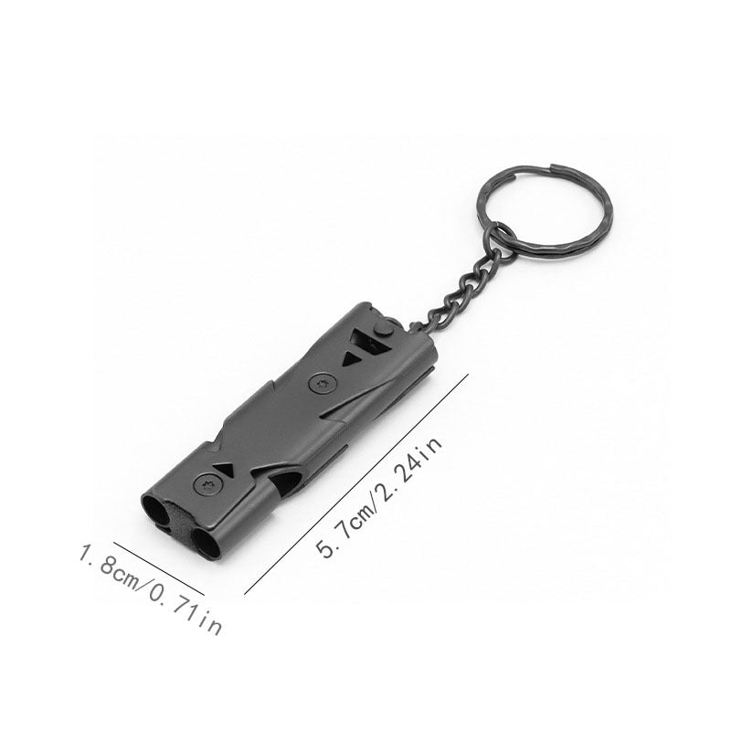 Stainless Double Tube Lifesaving Whistle for Outdoor Emergency