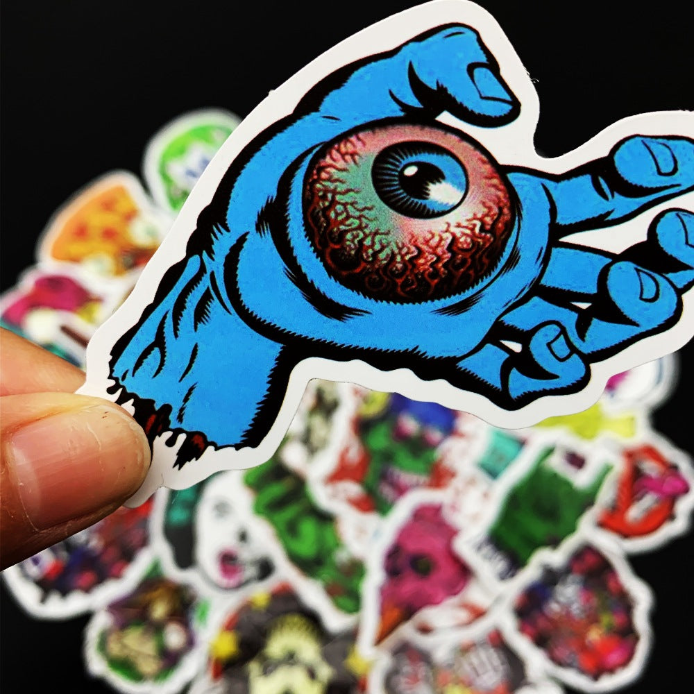 50pcs Skull Horror Series Stickers For Halloween Skateboard Guitar Water Cup DIY