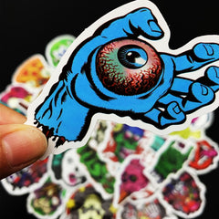 50pcs Skull Horror Series Stickers For Halloween Skateboard Guitar Water Cup DIY