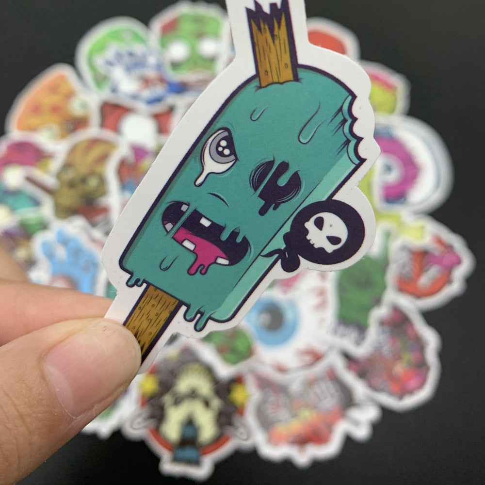 50pcs Skull Horror Series Stickers For Halloween Skateboard Guitar Water Cup DIY