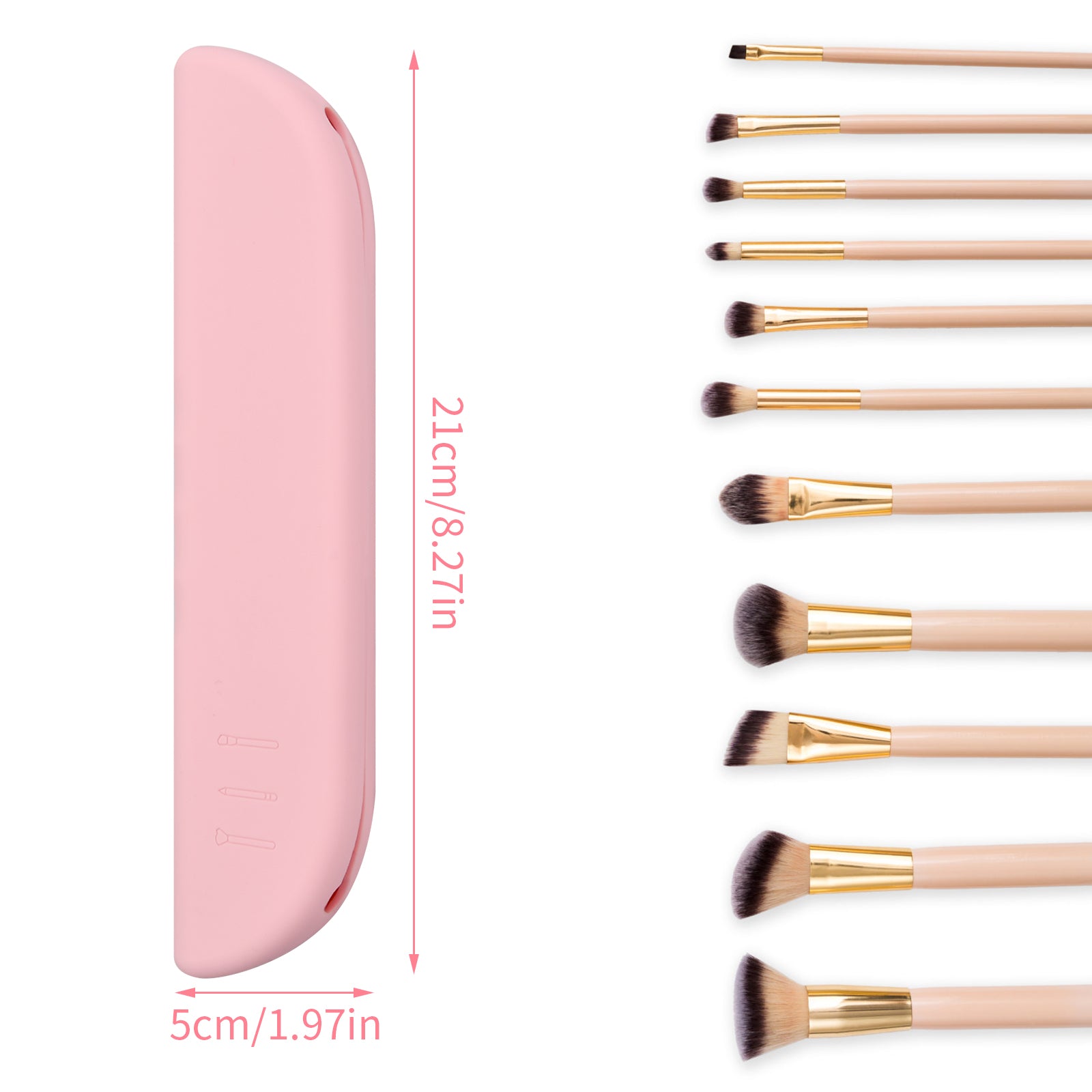 Travel Makeup Brush Holder Silicone Cosmetic Brush Bag